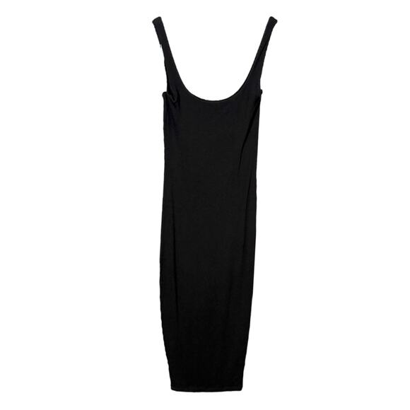 Naked Wardrobe Women's Size S Smooth Skulpt Bodycon Tank Dress Solid Black Midi - Picture 3 of 8